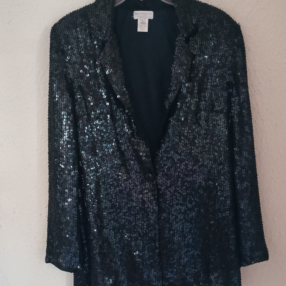 Elegant Black Sequin Blazer